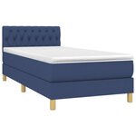 vidaXL Sommier à lattes de lit avec matelas Bleu 100x200 cm Tissu