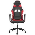 vidaXL Chaise de jeu Noir et rouge Similicuir