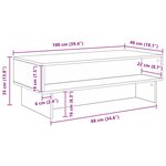 vidaXL Table basse Chêne noir 100 x 46 x 35 cm Bois d'ingénierie