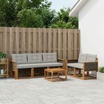 vidaXL Ensemble de canapés d'extérieur 7 Pièces Naturel et gris clair