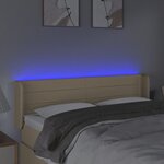 vidaXL Tête de lit à LED Crème 147x16x78/88 cm Tissu