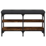 vidaXL Banc à chaussures chêne fumé 82x32x47 cm Bois d'ingénierie