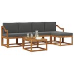 vidaXL Ensemble de canapés d'extérieur 6 Pièces Naturel et Anthracite