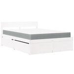 vidaXL Lit avec tiroirs et matelas blanc 120x200 cm bois massif de pin