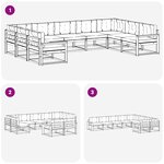 vidaXL Ensemble de canapés d'extérieur 9 Pièces Blanc et crème