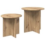 vidaXL Ensemble de tables d'appoint 2 pc Chêne artisanal Ø 45 x 45 cm