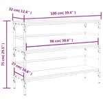 vidaXL Table console chêne fumé 100x32x75 cm bois d'ingénierie