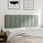 vidaXL Coussin de tête de lit gris clair 140 cm velours