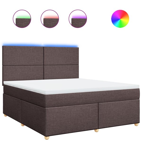 vidaXL Sommier à lattes de lit avec matelas Marron foncé 180x200 cm
