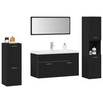 vidaXL Ensemble de mobilier de salle de bain 5 Pièces Chêne noir