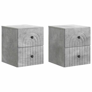 vidaXL Cabinet de chevet mural 2 Pièces Gris béton 33 x 34 5 x 40 cm