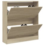 vidaXL Armoire à chaussures chêne sonoma 80x21x87 5 cm bois ingénierie