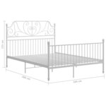 vidaXL Cadre de lit et tête de lit sans matelas blanc 160x200 cm métal