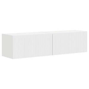 vidaXL Meuble TV mural 2 Pièces Blanc 60 x 31 x 29.5 cm Bois d'ingénierie