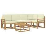 vidaXL Ensemble de canapés d'extérieur 6 pc Blanc et crème