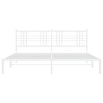 vidaXL Cadre de lit métal avec tête de lit blanc 180x200 cm