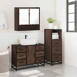 vidaXL Ensemble de meubles de salle de bain 3 Pièces Chêne marron