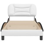 vidaXL Cadre de lit sans matelas Hvar blanc et noir 90x200 cm similicuir
