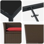 vidaXL Ensemble table et chaises avec coussin 7 Pièces Marron Rotin PE