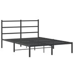 vidaXL Cadre de lit métal avec tête de lit noir 135x190 cm