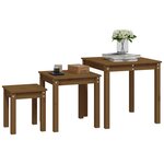 vidaXL Tables gigognes 3 Pièces Marron miel Bois de pin massif