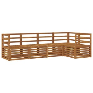 vidaXL Ensemble de canapé d'angle 5 Pièces Naturel Bois d'Acacia Massif