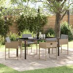 vidaXL Ensemble de salle à manger pour jardin 5 Pièces Beige polyrotin