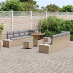 vidaXL Ensemble de canapé de jardin 11 Pièces Beige et Gris clair