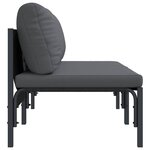 vidaXL Mobilier de jardin avec coussin avec oreiller Anthracite Acier