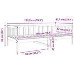 vidaXL Cadre de lit Cire marron 90 x 190 cm Bois de pin massif