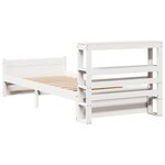 vidaXL Cadre de lit avec tête de lit sans matelas blanc 90x200 cm