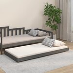 vidaXL Cadre de lit Gris 75x190 cm Bois de pin massif