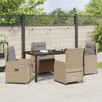 vidaXL Ensemble de salle à manger pour jardin 5 Pièces Beige polyrotin