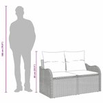 vidaXL Canapé de jardin Gris clair 121 x 62 x 69cm polyrotin