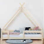 Lit cabane enfant TAHUKA 90 x 160 gris clair