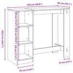 vidaXL Table de bar avec étagère sonoma gris bois d'ingénierie
