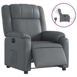 vidaXL Fauteuil inclinable électrique Gris Similicuir