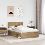 vidaXL Cadre de lit Chêne artisan 120 x 190 cm Pin massif