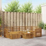 vidaXL Ensemble de canapé d'angle 7 Pièces Naturel Bois d'Acacia Massif