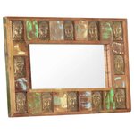 vidaXL Miroir avec revêtement Bouddha 80x50 cm Bois de récupération