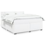 vidaXL Sommier à lattes de lit avec matelas Blanc 180x200cm Similicuir