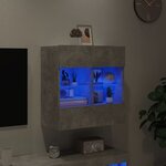 vidaXL Meuble TV mural avec lumières LED gris béton 58 5x30x60 5 cm