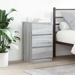 vidaXL Tables de chevet avec 3 tiroirs 2 Pièces sonoma gris 39x35x65 cm