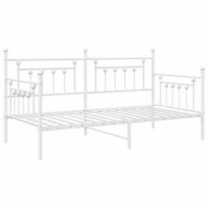 vidaXL Cadre de Lit de Jour Blanc 100x190 cm en Acier