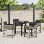 vidaXL Ensemble de salle à manger pour jardin 5 Pièces Gris polyrotin