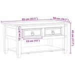 vidaXL Table basse avec tiroir Blanc 85 x 50 x 45 cm Pin massif