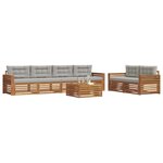 vidaXL Ensemble de canapés d'extérieur 7 Pièces Gris Naturel et Clair