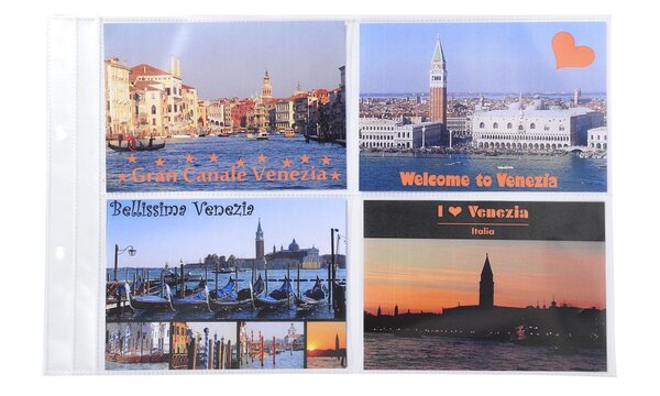 Sachet de 10 pochettes perforées pour classeur de cartes postales - Format 38,5x24,... EXACOMPTA