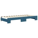 vidaXL Lit de jour avec lit gigogne et matelas bleu 90x200 cm velours