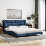 vidaXL Lit avec matelas Hvar bleu 180x200 cm tissu